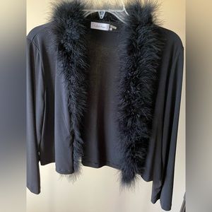 NWOT Calvin Klein Feather-Lined Cardigan Jacket